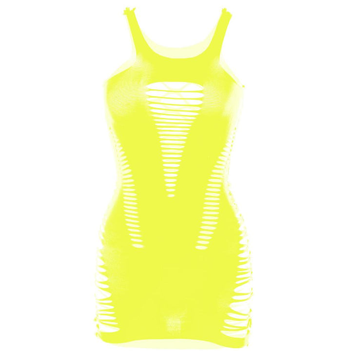 Hollow out solid round neck tank cut out mini dress  | Festival Outfits Women