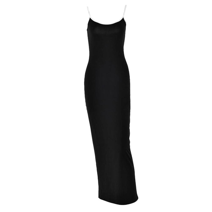 Cross back self tie u neck low cut cami maxi dress  | Festival Outfits Women