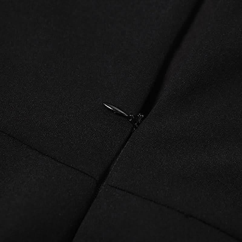 Halter ruffle v neck zip-up backless solid mini dress  | Festival Outfits Women