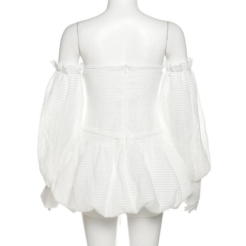 Backless self tie ruched textured gloves solid tube mini dress-final-sale  | Festival Outfits Women