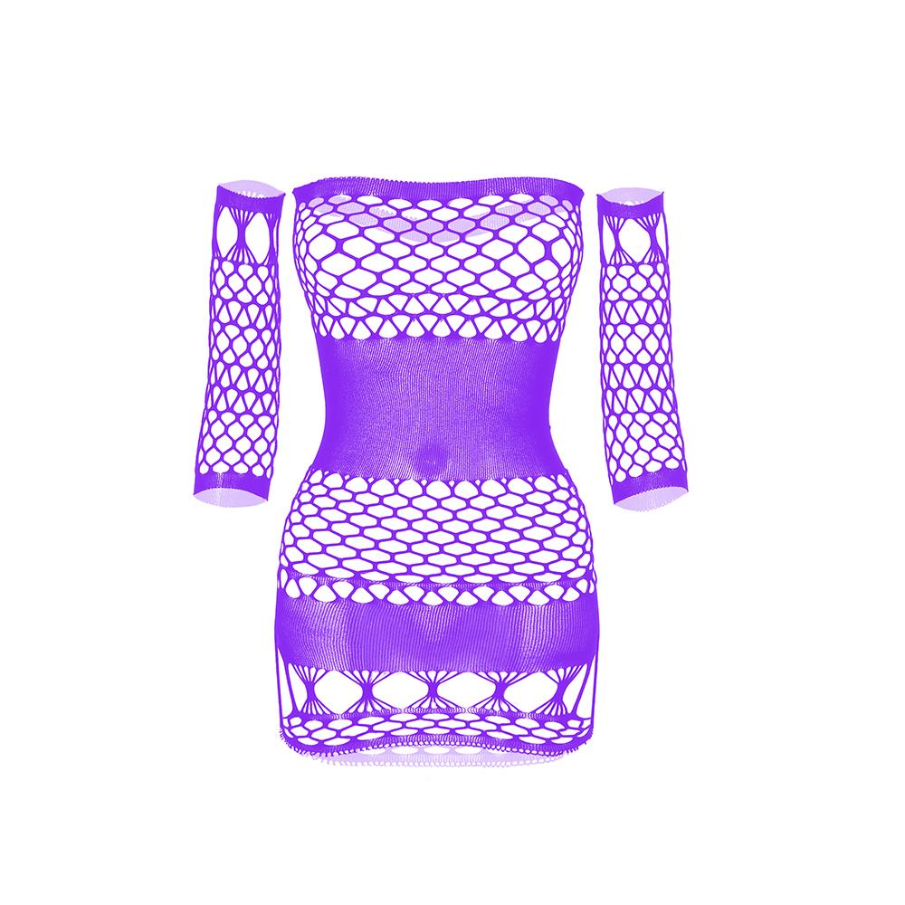Crewneck fishnet hollow out gloves tank cut out mini dress  | Festival Outfits Women