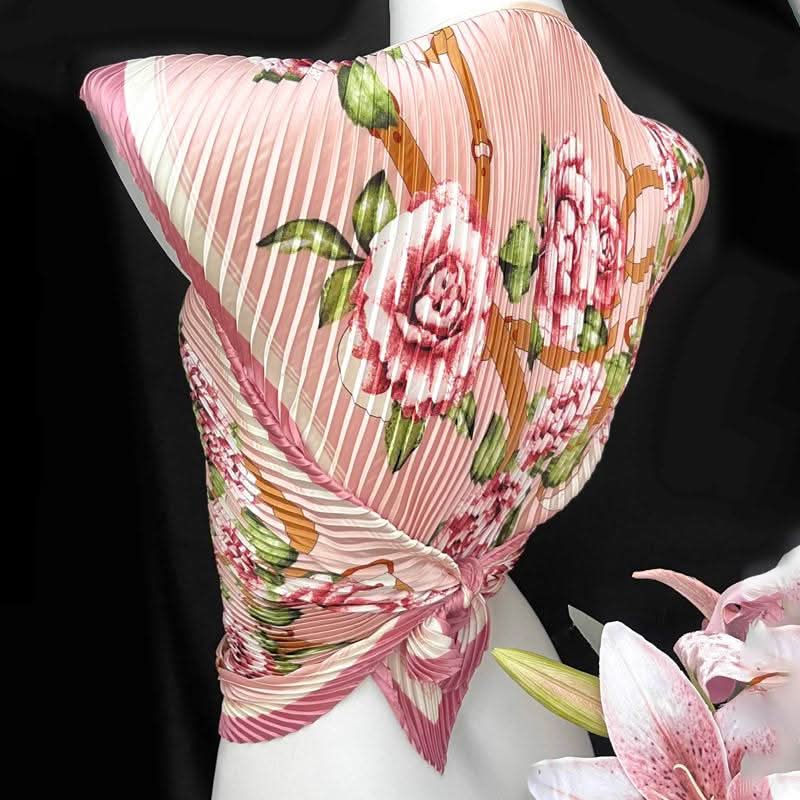 Bowknot ruffle ruched contrast flower print top  | Festival Outfits Women