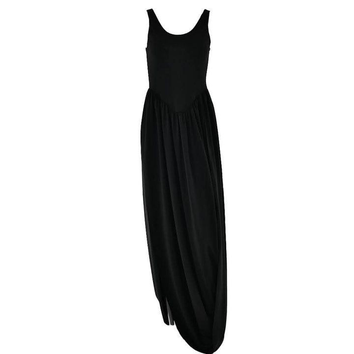 U neck ruched solid backless cami maxi dress-final-sale  | Festival Outfits Women