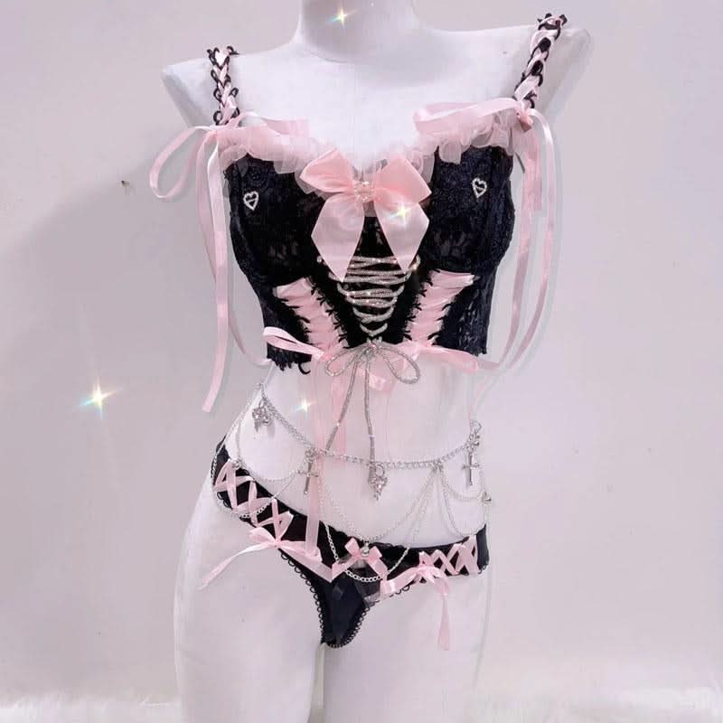 Bowknot ribbon self tie v neck cami top  | Festival Outfits Women
