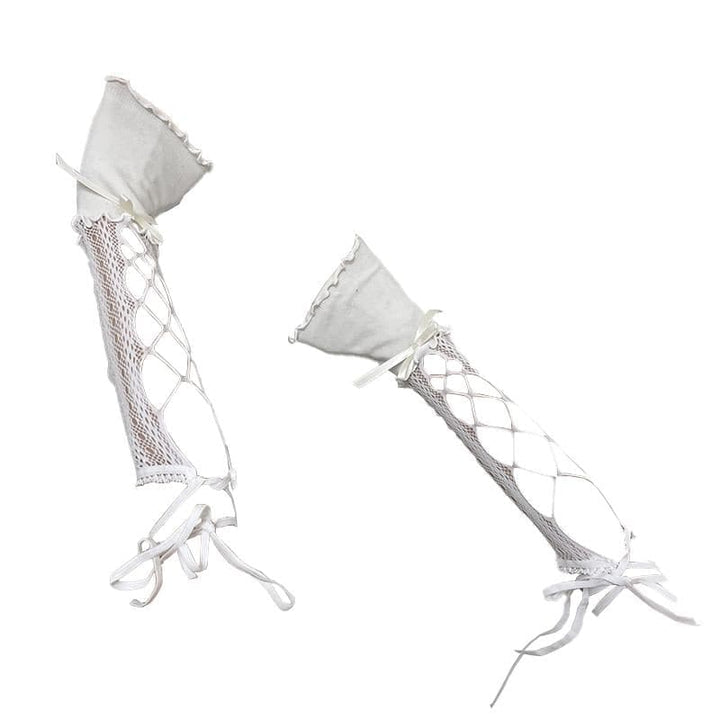 Hollow out self tie bowknot gloves  | Festival Outfits Women