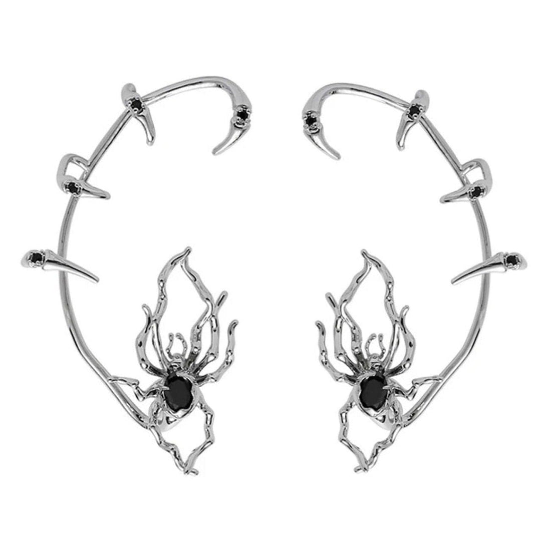 Spider decor black rhinestone earring  | Festival Outfits Women