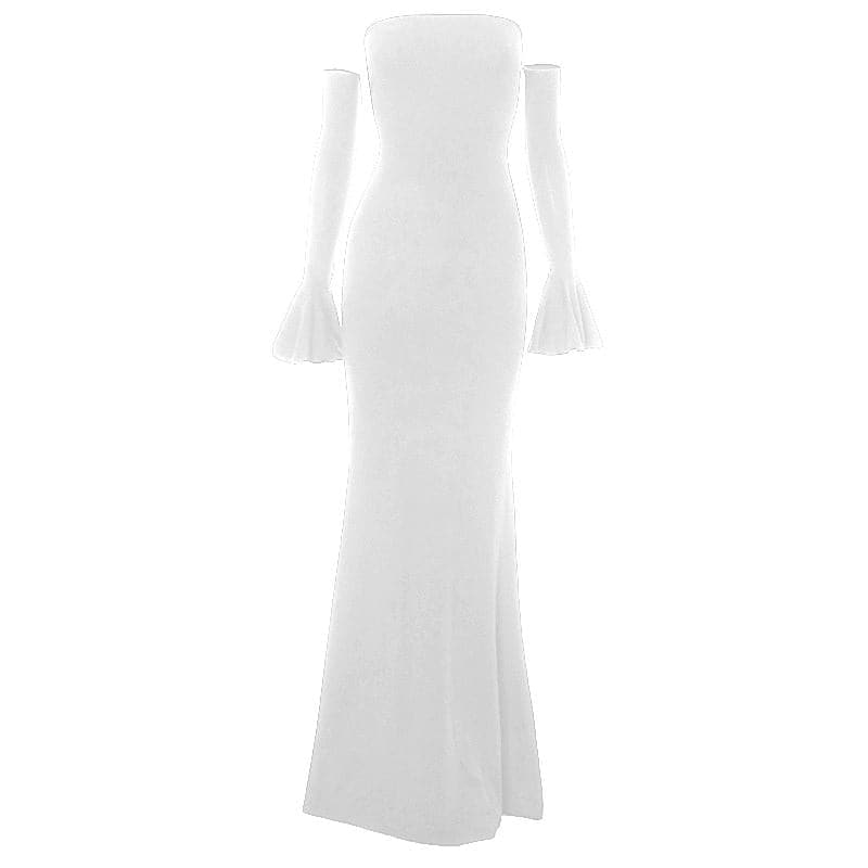 Gloves off shoulder backless tube maxi dress  | Festival Outfits Women