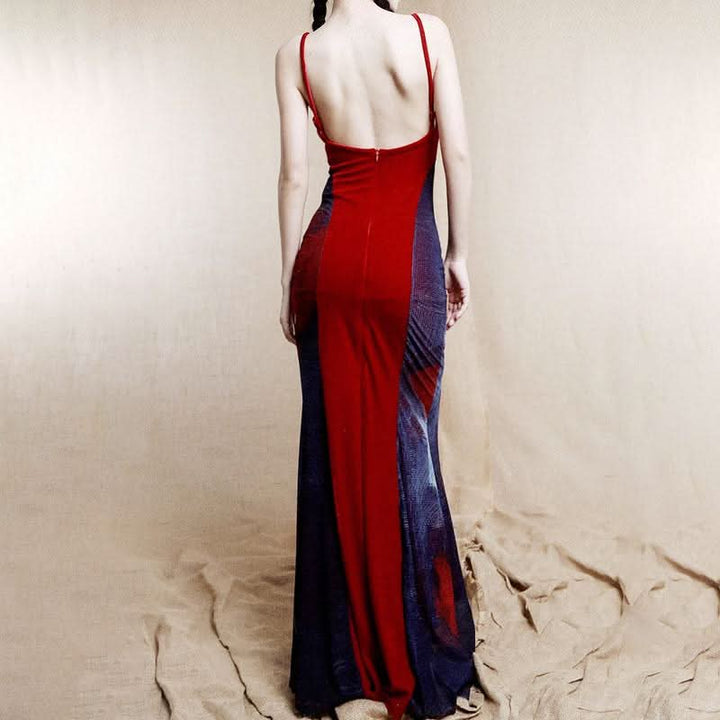 V neck velvet flower print zip-up cami maxi dress  | Festival Outfits Women