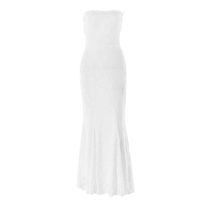 Ruffle lace up backless lace hem cami maxi dress  | Festival Outfits Women