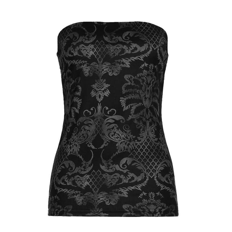 Print contrast backless tube top  | Festival Outfits Women