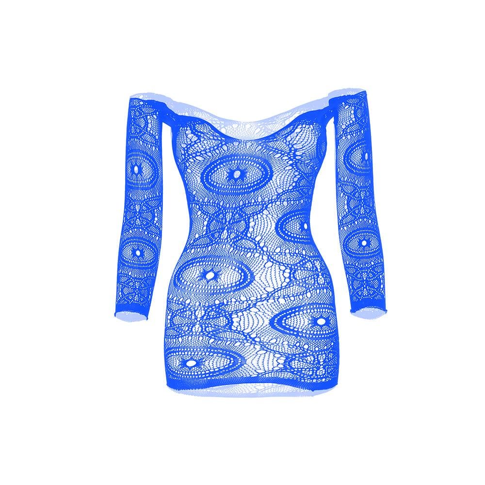 Long sleeve sheer lace solid mini dress  | Festival Outfits Women