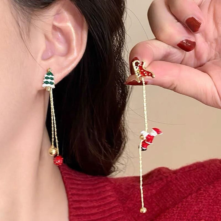 Faux pearl pendant christmas tree decor drop earrings  | Festival Outfits Women