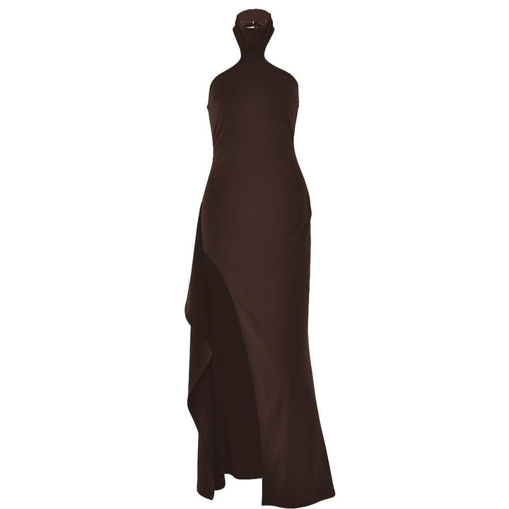 Riga mai tsayi da aka yi da zip-up mara tsari na maxi | Tufafin Biki na Mata