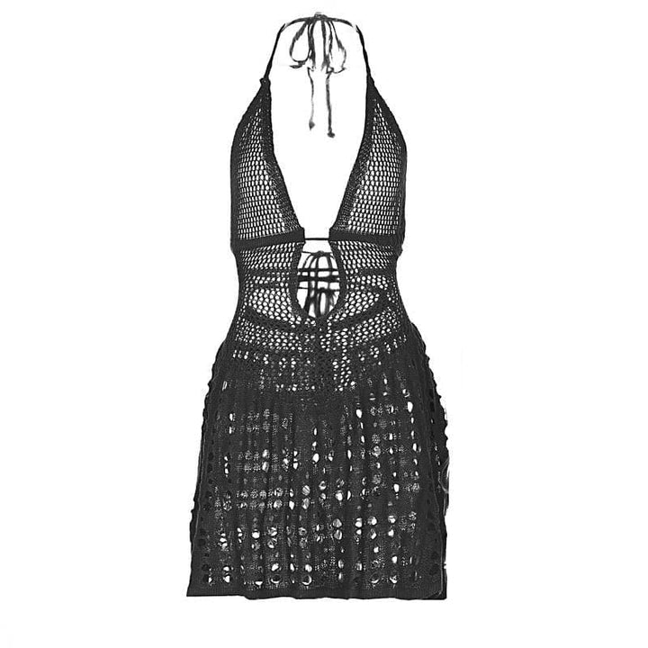 Riga mai zurfi mai kama da V wacce aka saka a wuyan Halter | Kayan Biki na Mata