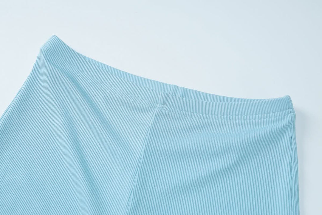 Long flared sleeve crewneck ribbed pant set  | Festival Outfits Women