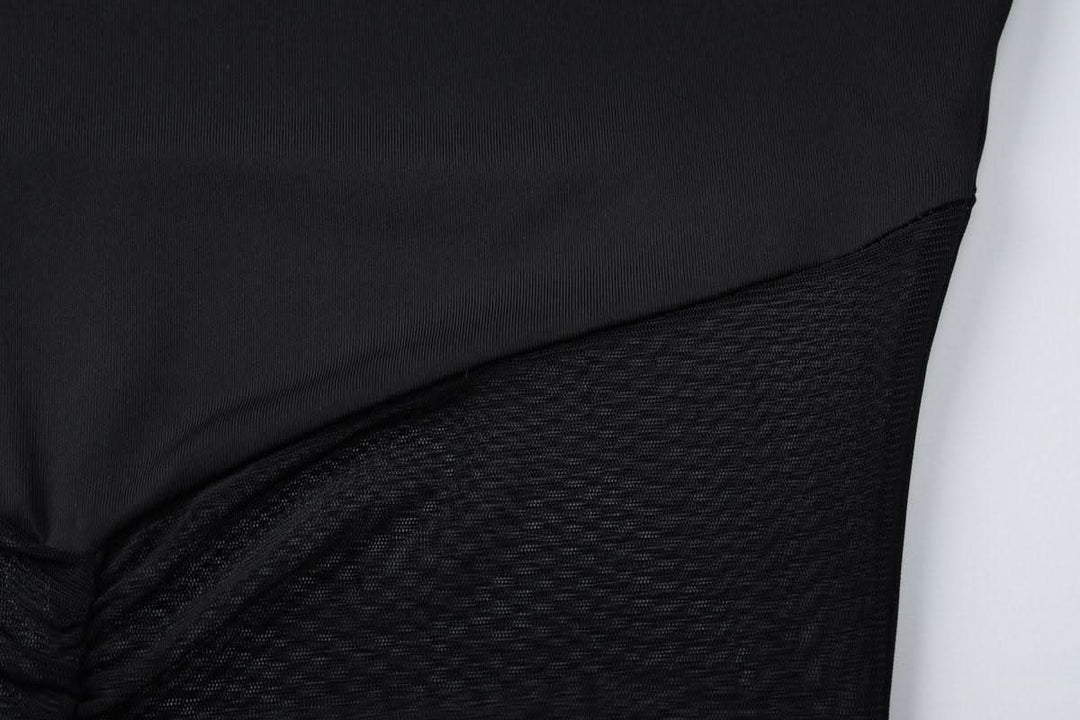 Long sleeve crewneck mesh patchwork maxi dress  | Festival Outfits Women-final-sale