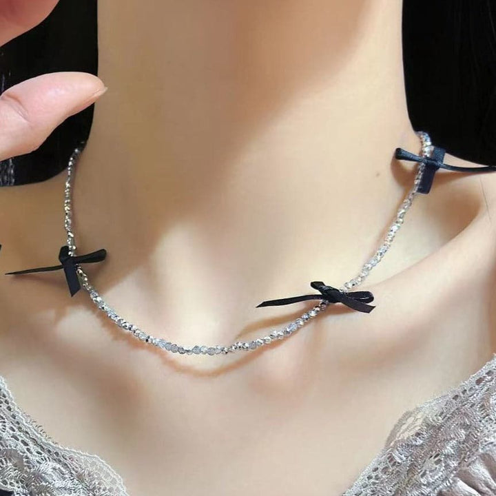 Bowknot beaded choker necklace  | Festival Outfits Women