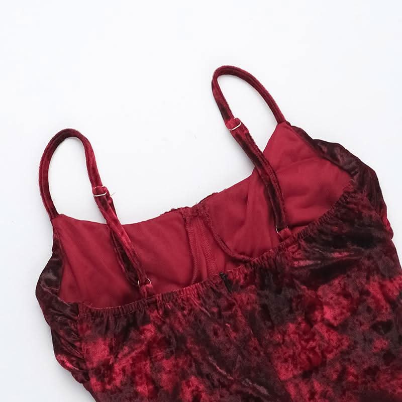 Ruched v neck zip-up print contrast cami maxi dress  | Festival Outfits Women