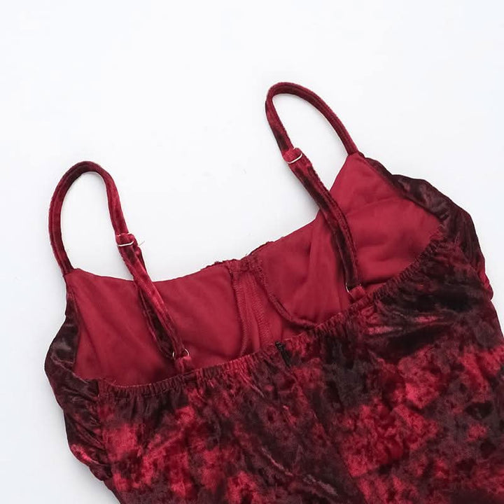 Ruched v neck zip-up print contrast cami maxi dress  | Festival Outfits Women