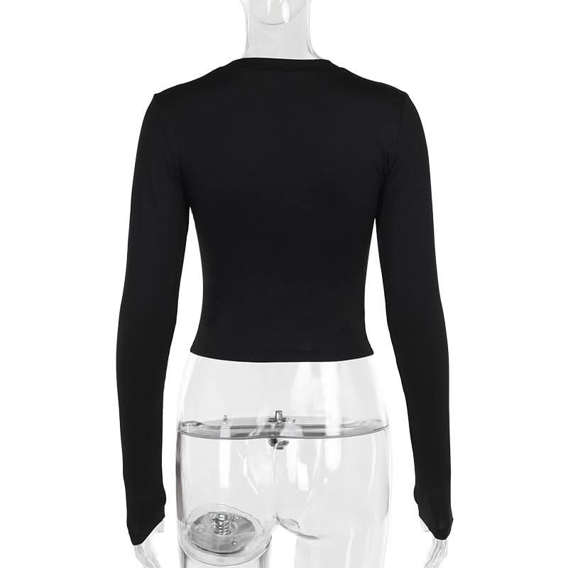 Long sleeve beaded butterfly pattern crewneck top  | Festival Outfits Women