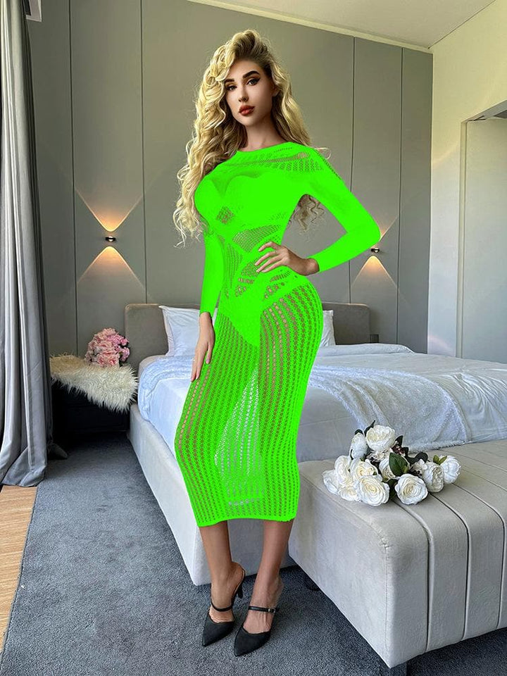 Long sleeve crewneck hollow out cut out maxi dress  | Festival Outfits Women