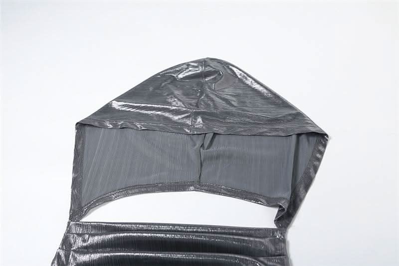 Hoodie metallic backless lace up crop top  | Festival Outfits Women-final-sale