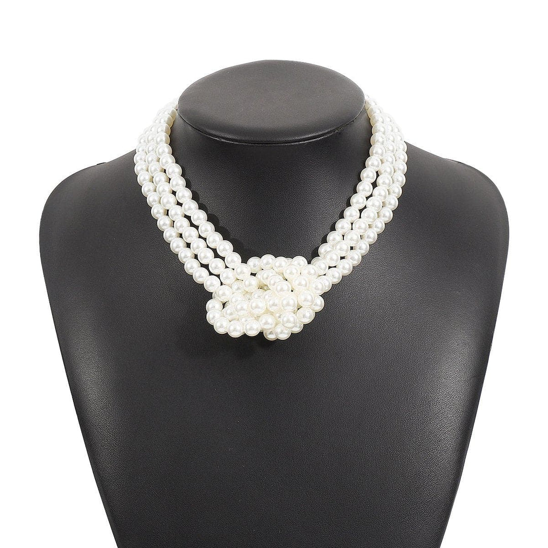 Layered beaded faux pearl necklace  | Festival Outfits Women