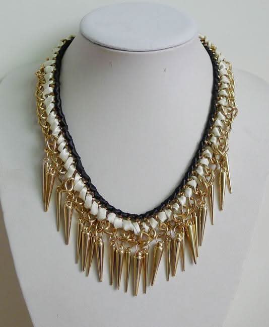 Gold tivet metal chain decor choker necklace  | Festival Outfits Women
