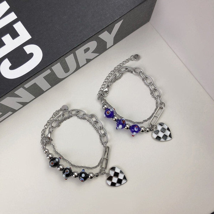 Heart pendant beaded bracelet  | Festival Outfits Women