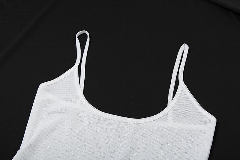 V neck rose applique contrast 2 piece cami top  | Festival Outfits Women