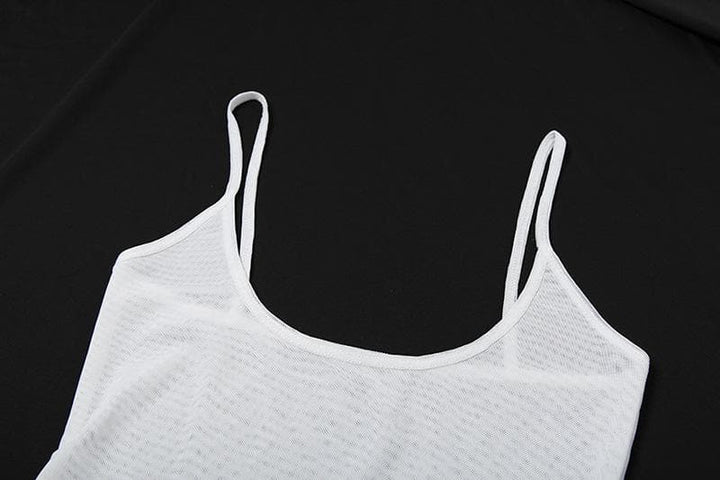 V neck rose applique contrast 2 piece cami top  | Festival Outfits Women