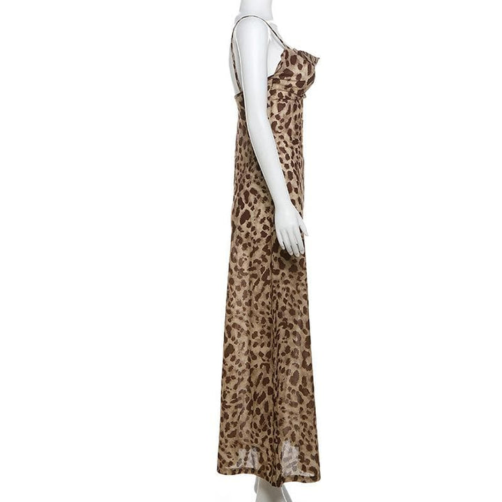 Leopard print cowl neck cami maxi dress  | Festival Outfits Women