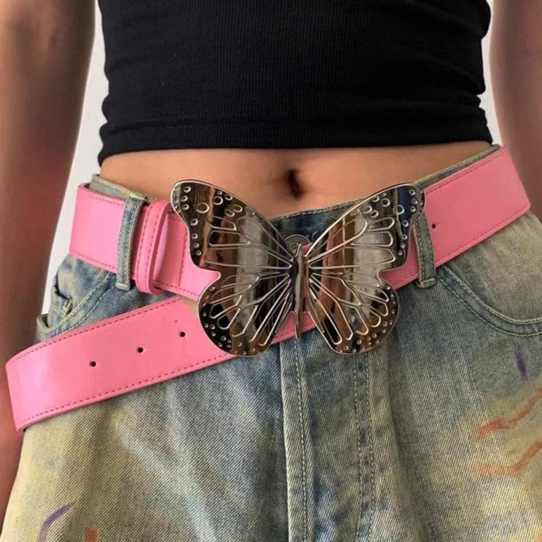 Butterfly decor PU leather belt  | Festival Outfits Women