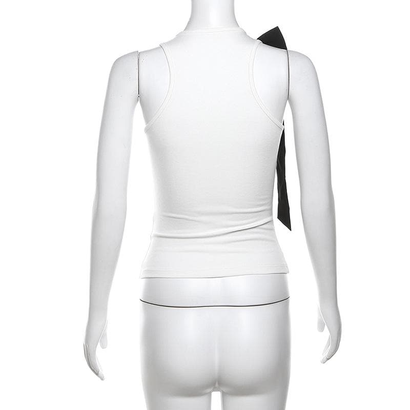 Takardar tank mai kama da ta Bowknot crewneck | Kayan Biki na Mata