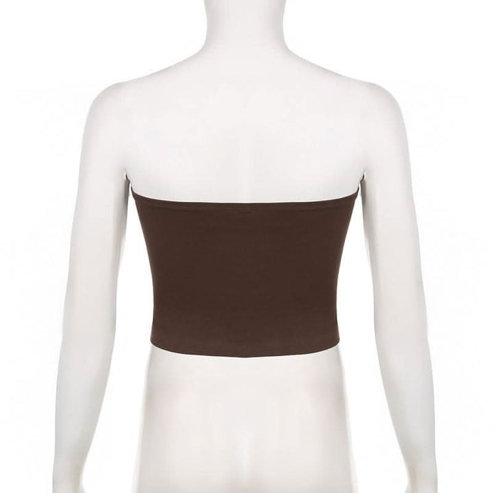 Beaded patchwork backless tube top  | Festival Outfits Women