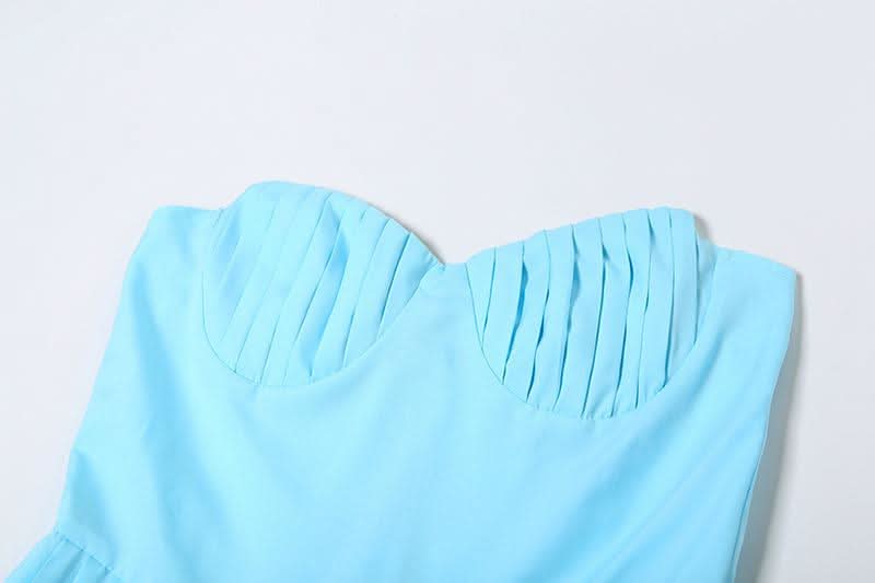 Sweetheart neck backless ruched solid maxi dress  | Festival Outfits Women