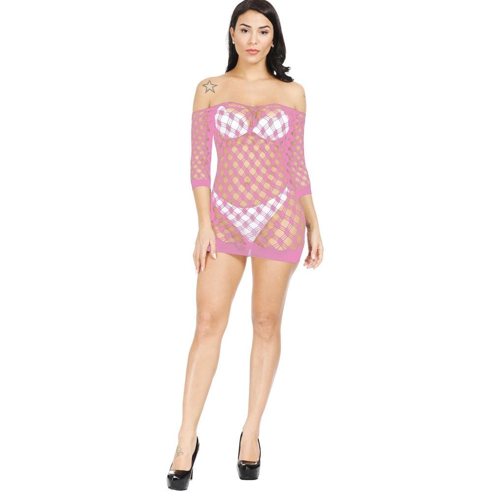 Long sleeve off shoulder net backless mini dress  | Festival Outfits Women