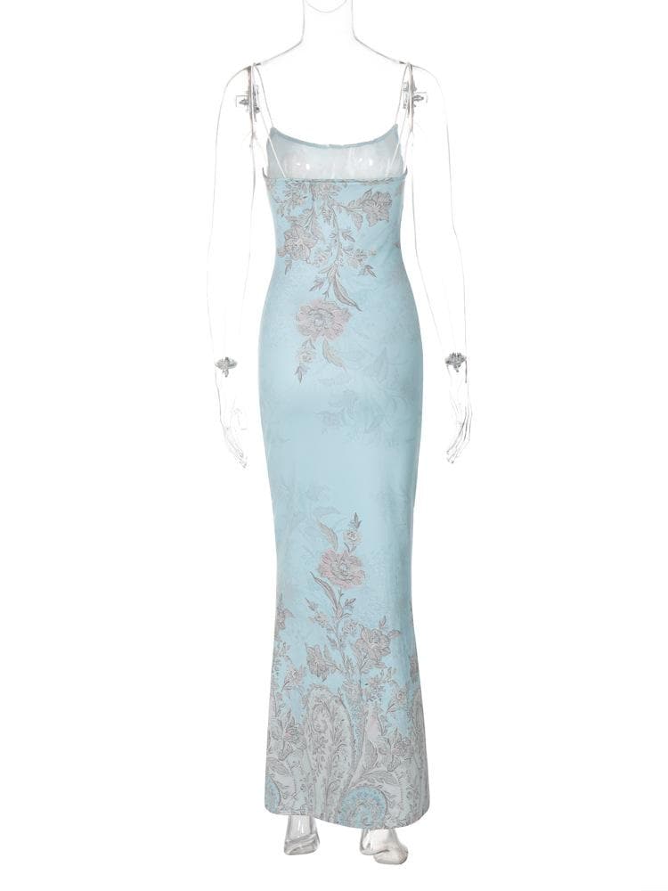 Flower print spaghetti strap cami maxi dress  | Festival Outfits Women