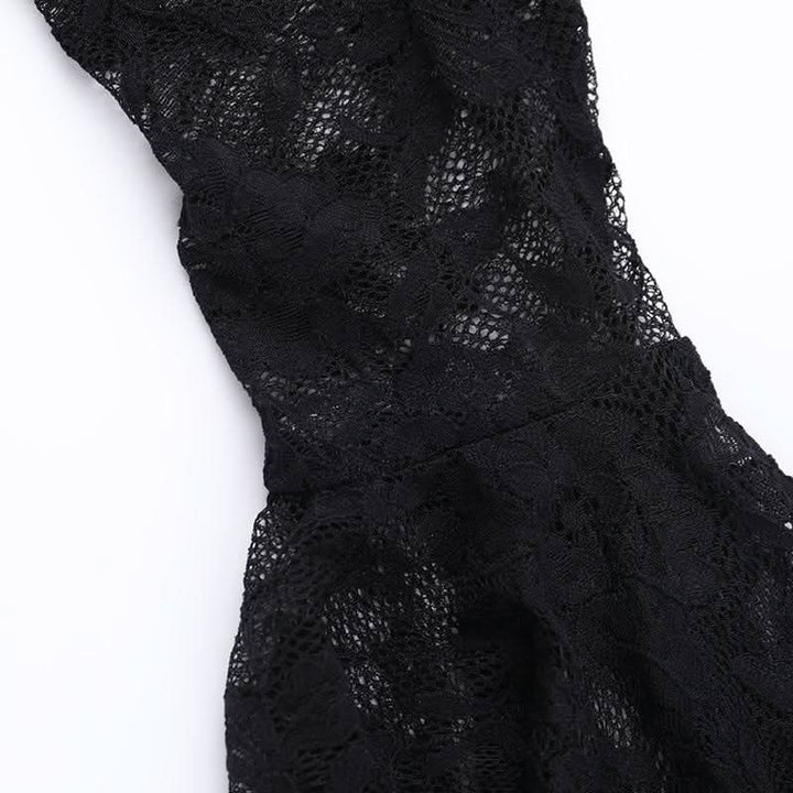 Long flared sleeve lace velvet beaded maxi dress  | Festival Outfits Women
