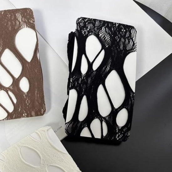 Hollow out irregular lace tights stockings  | Festival Outfits Women