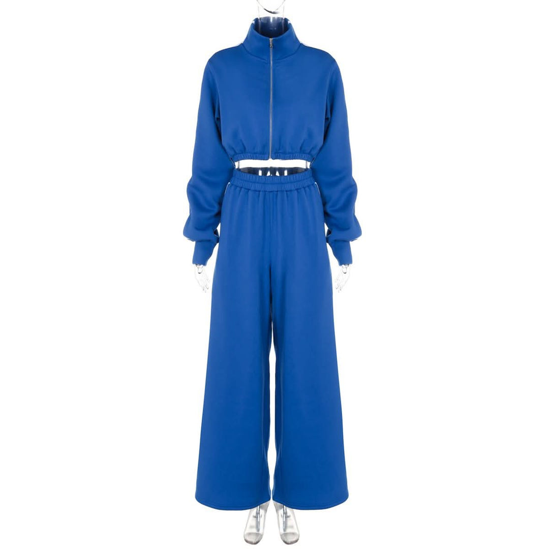 Long sleeve high neck zip-up sports pant set  | Festival Outfits Women