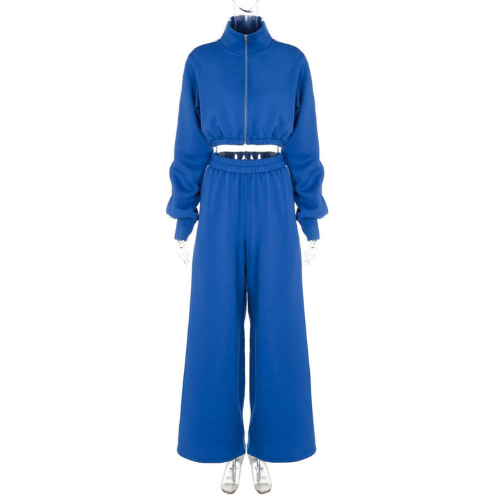 Long sleeve high neck zip-up sports pant set  | Festival Outfits Women