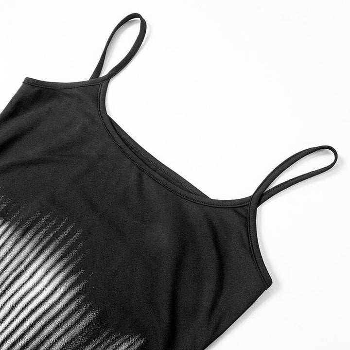 Body print u neck contrast cami maxi dress  | Festival Outfits Women