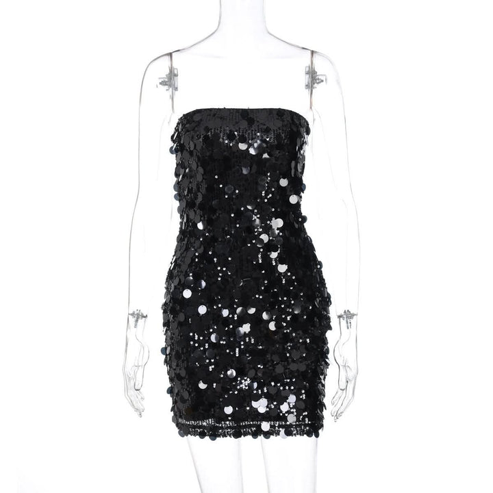 Glitter backless tube mini dress  | Festival Outfits Women