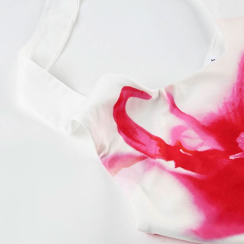 Halter flower print backless top  | Festival Outfits Women-final-sale