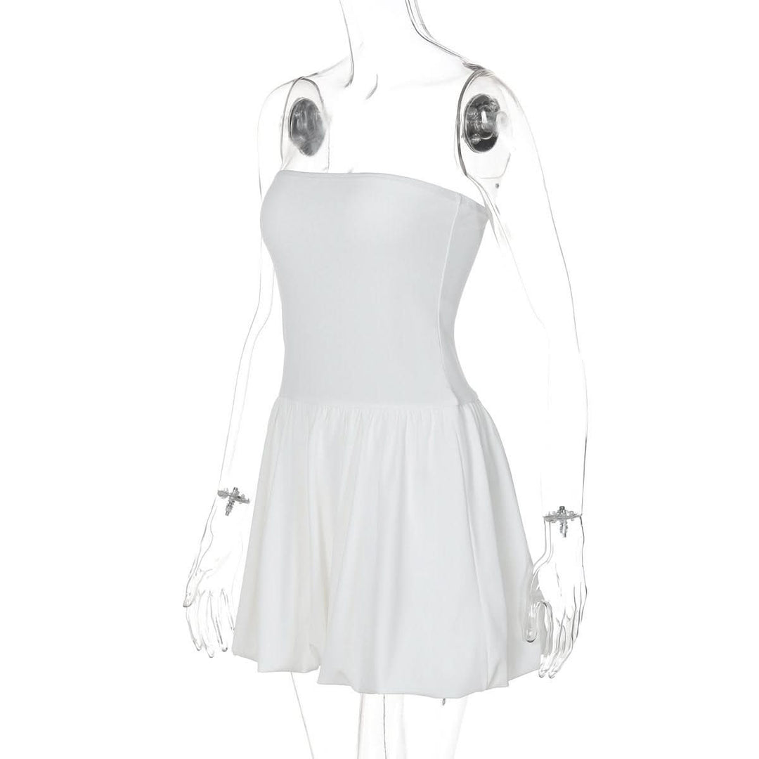 Backless solid A-line tube mini dress  | Festival Outfits Women