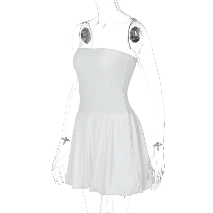 Backless solid A-line tube mini dress  | Festival Outfits Women
