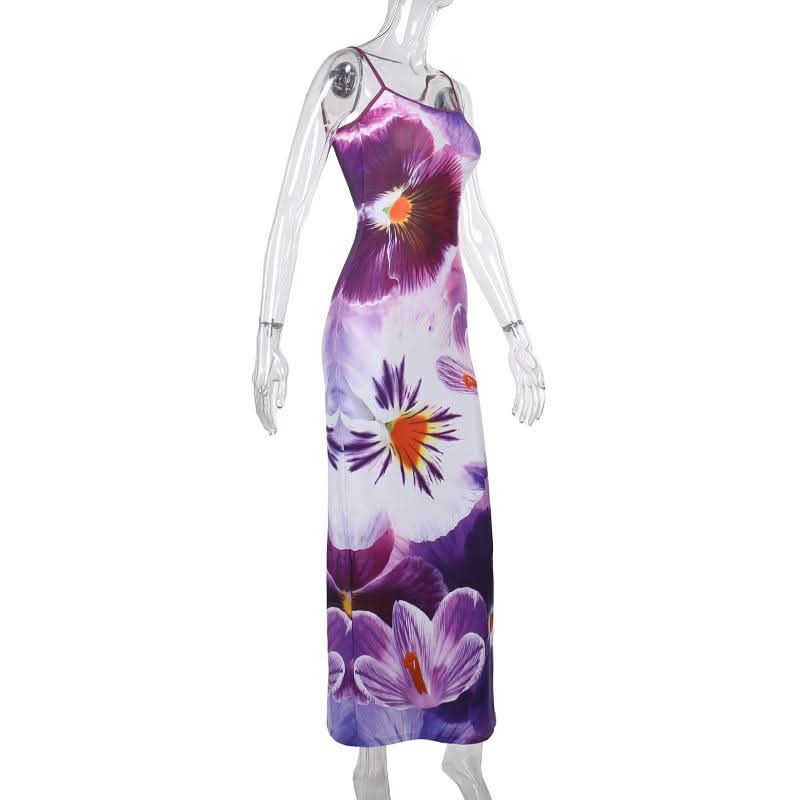 U neck flower print cami maxi dress  | Festival Outfits Women