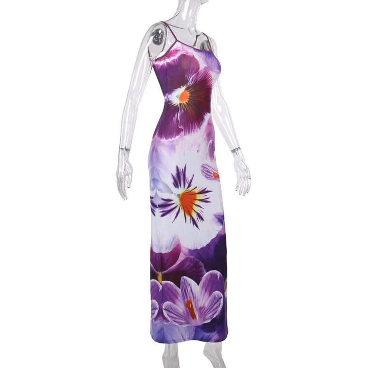 U neck flower print cami maxi dress  | Festival Outfits Women