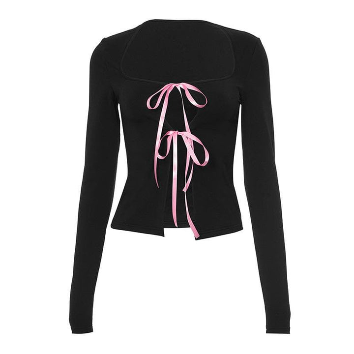 Ribbon mai dogon hannu mai kauri da aka yanke | Kayan Biki na Mata